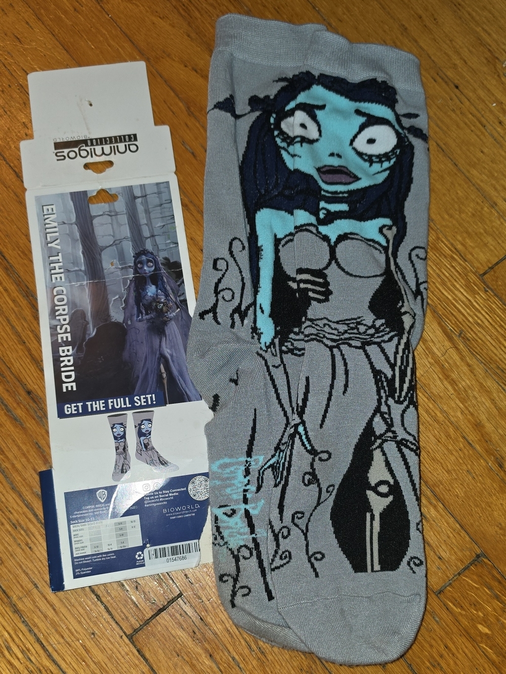 New Emily The Corpse Bride Crew Socks -